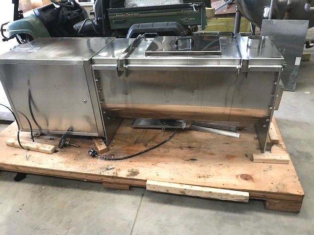 used 7.5 Cu.Ft. Stainless Steel Ribbon Blender.  Trough is 20